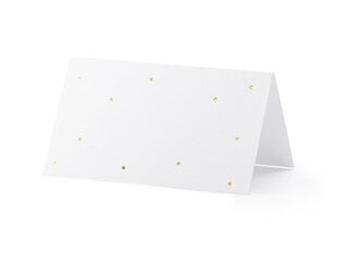 Nimekaart Dots, kuldne, 9.5x5.5 cm (1 karp/ 50 pakki) (1 pakk/ 10 tk) цена и информация | Праздничные декорации | kaup24.ee