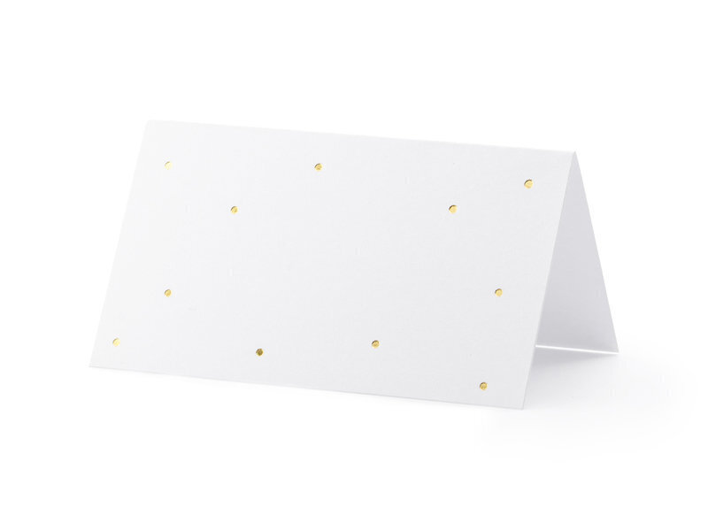 Nimekaart Dots, kuldne, 9.5x5.5 cm (1 karp/ 50 pakki) (1 pakk/ 10 tk) цена и информация | Peokaunistused | kaup24.ee
