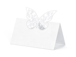 Nimekaart Butterfly 9x7.3 cm (1 karp/ 50 pakki) (1 pakk/ 10 tk) hind ja info | Peokaunistused | kaup24.ee