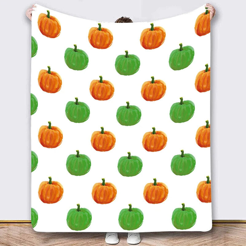 Halloweeni tekk – kõrvitsast nõia nahkhiiretekk 50"x60" – hubane flanellhall Halloweeni kaunistus peodiivanvoodiks, elutuba, stiil 6 hind ja info | Tekid | kaup24.ee