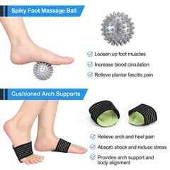 Plantar Fasciitis Night Splint, Reguleeritav pahkluu traks jalalaba Drop Orthotic Trade koos kõva naeltega massaažipallikaare tugipadjaga (must) hind ja info | Treeningkeskused | kaup24.ee