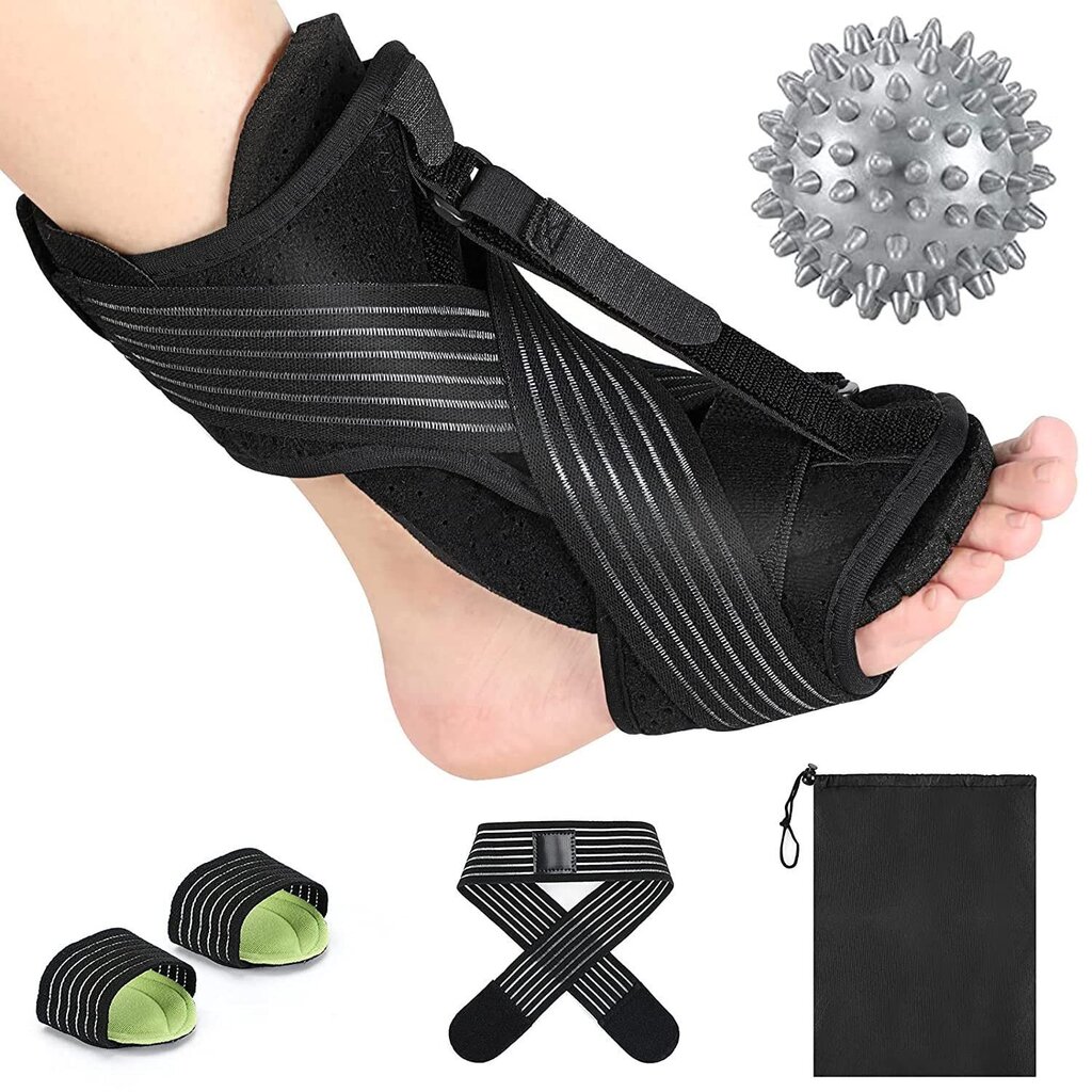 Plantar Fasciitis Night Splint, Reguleeritav pahkluu traks massaažipalliga hind ja info | Liigesetoed ja -kaitsmed | kaup24.ee