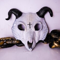 Halloweeni cosplay Billy Goat pealuu mask pool nägu maskeraadi karnevalipeo rekvisiidid Rave lamba luust pealuu mask Cosplay loomamask цена и информация | Праздничные декорации | kaup24.ee