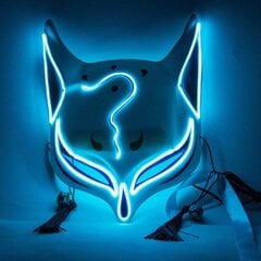 PVC Halloween Clubbing valgustatud Kitsune Fox LED mask DIY kostüüm Rave Cosplay EDC peomaskid цена и информация | Праздничные декорации | kaup24.ee