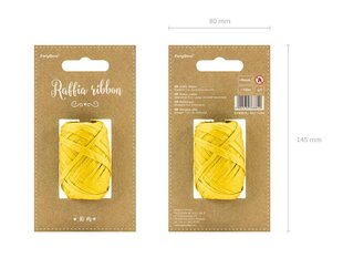 Ленточка рафии 5мм / 10м, желтая. цена и информация | Подарочные упаковки | kaup24.ee