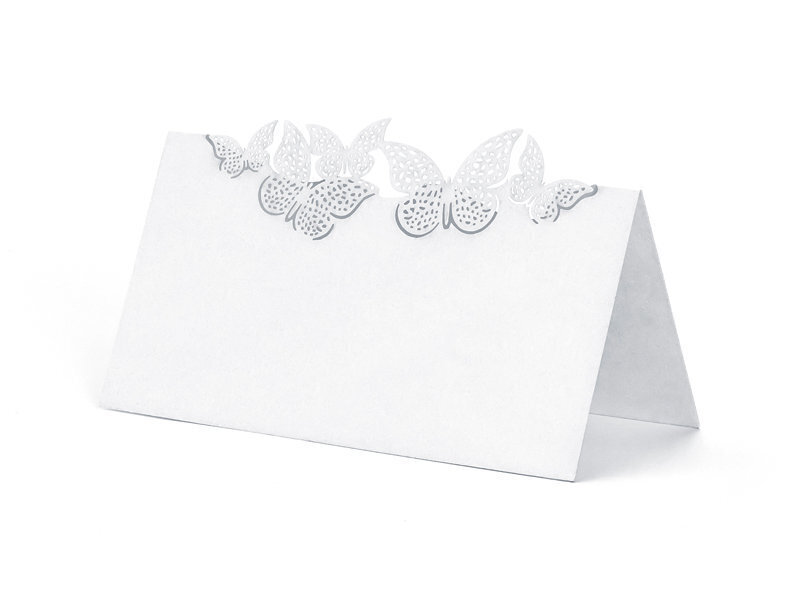 Nimekaart Butterflies 9.2x5.7cm (1 pakk/ 10 tk) цена и информация | Peokaunistused | kaup24.ee