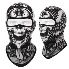 Mootorratta Balaclava Skull Print Moto kogu näomask Tuulekindel suusapea Kaelasoojendaja Jalgrattasõidu Biker Kapuuts Cap Meeste Kiivri Vooder цена и информация | Праздничные декорации | kaup24.ee