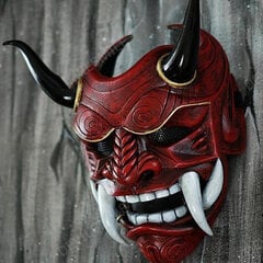 Hannya deemoni mask Jaapani Oni Samurai Noh Kabuki Red Prajna Lateksmaskid Täiskasvanute Unisex Halloween Cosplay Rekvisiidid цена и информация | Праздничные декорации | kaup24.ee