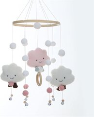 Crib Tuulekellad ja vildipallid 3D Cloud Crib decor, roosa цена и информация | Элементы декора для стен, потолка | kaup24.ee