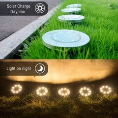 10 tk Garden Solar Light, Solar Light, Soe White 8 LED hind ja info | Süvistatavad ja LED valgustid | kaup24.ee