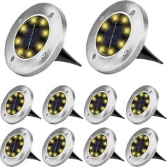 10 tk Garden Solar Light, Solar Light, Soe White 8 LED hind ja info | Süvistatavad ja LED valgustid | kaup24.ee