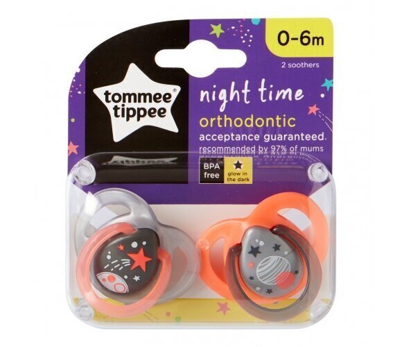 Lutt Tommee Tippee Night 0-6 kuud, 2 tk, 433473 цена и информация | Lutid | kaup24.ee