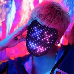 LED-valgusmask žestitundliku programmeeritava säraga näomaskiga, mis muudab Halloweeni maski kostüümi, Cosplay peo maskeraad цена и информация | Праздничные декорации | kaup24.ee