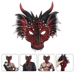 Black Red Dragon Mask Masquerade Ball Masks Halloween Cosplay Half Face Carnival цена и информация | Праздничные декорации | kaup24.ee