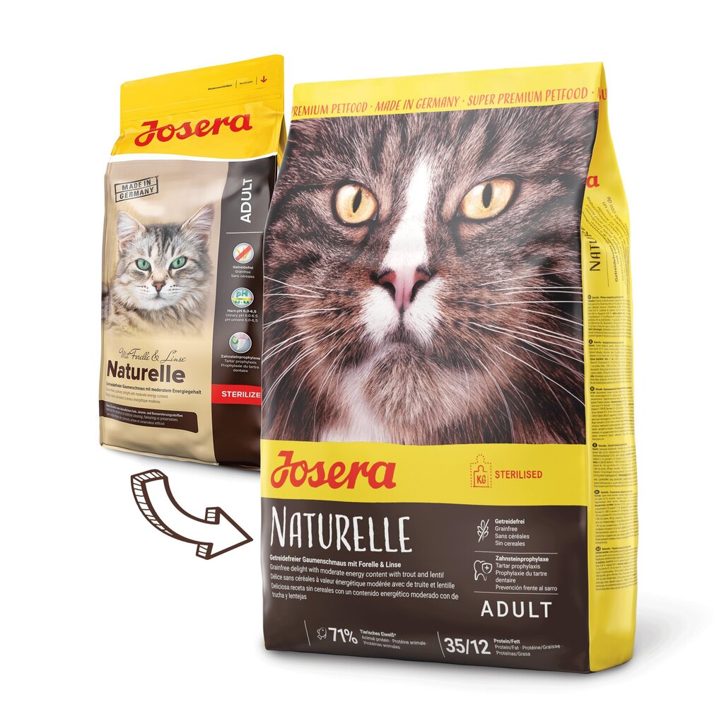 Josera forelli ja läätsedega Naturelle,10 kg цена и информация | Kuivtoit kassidele | kaup24.ee