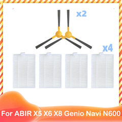 Ühildub ABIR X5 X6 Genio Navi N600 robottolmuimejaga varuosade lisatarvikute 3-harulise külgharja filtriga vaibapuhastusmasinad hind ja info | Oksapurustajad ja lehepuhurid | kaup24.ee