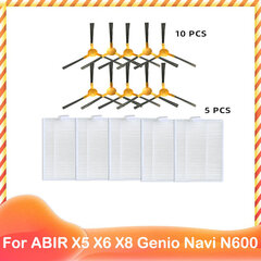 Ühildub ABIR X5 X6 Genio Navi N600 robottolmuimejaga varuosade lisatarvikute 3-harulise külgharja filtriga vaibapuhastusmasinad hind ja info | Oksapurustajad ja lehepuhurid | kaup24.ee