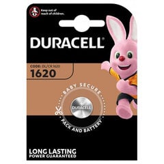 DURACELL patarei CR1620 LITHIUM, 1tk hind ja info | Patareid | kaup24.ee