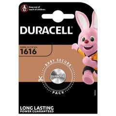 DURACELL patarei CR1616 LITHIUM, 1tk hind ja info | Patareid | kaup24.ee