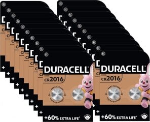 DURACELL patarei CR2016 LITHIUM, 40 tk hind ja info | Patareid | kaup24.ee