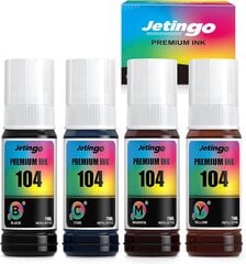 Jetingo 104 tint Epson Ecotank printerile, 4 tk. hind ja info | Tindiprinteri kassetid | kaup24.ee