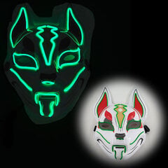 Demon Slayer Glowing EL Wire Mask Kimetsu No Yaiba Characters Cosplay Kostüümi Aksessuaarid Jaapani Anime Fox Halloween LED Mask цена и информация | Праздничные декорации | kaup24.ee