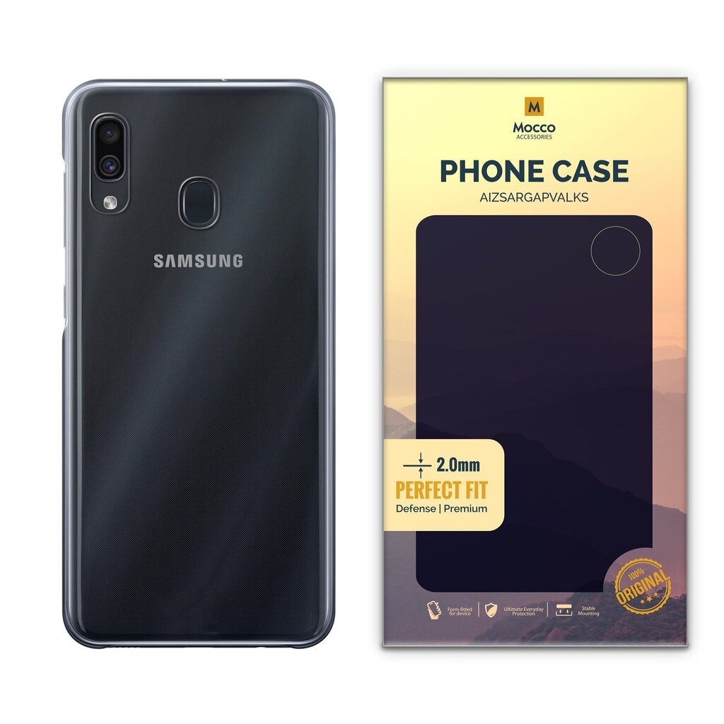 Telefoniümbris Mocco Original 2 mm telefonile Samsung A305 Galaxy A30, Läbipaistev (EU Blister) цена и информация | Telefoni kaaned, ümbrised | kaup24.ee