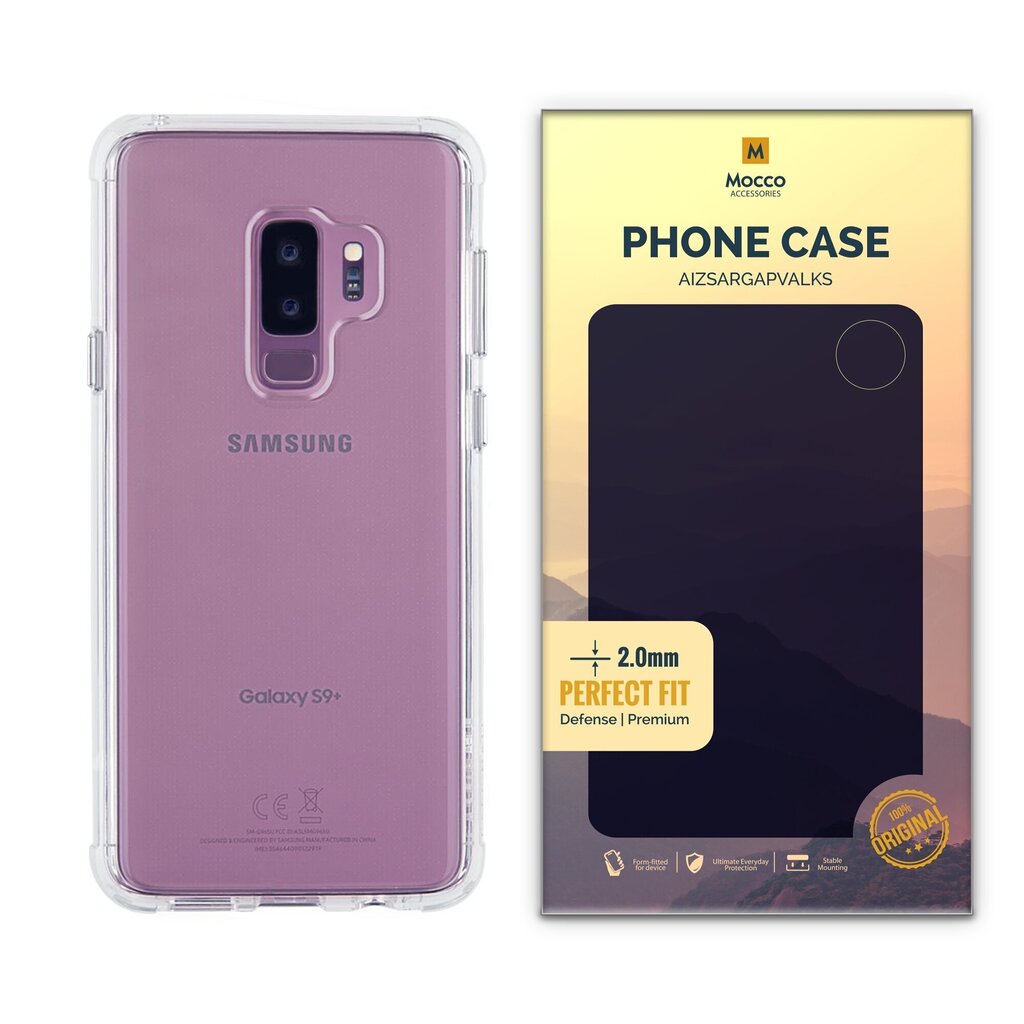 Telefoniümbris Mocco Original 2 mm telefonile Samsung G965 Galaxy S9 Plus, Läbipaistev (EU Blister) hind ja info | Telefoni kaaned, ümbrised | kaup24.ee