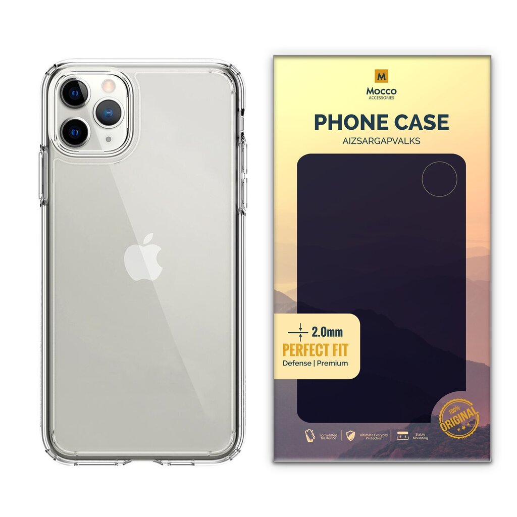 Telefoniümbris Mocco Original 2 mm telefonile Apple iPhone 11 Pro Max, Läbipaistev (EU Blister) цена и информация | Telefoni kaaned, ümbrised | kaup24.ee