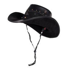 Naised Mehed Nahast Western Cowboy Müts Suvine võrk Sombrero Hombre Mütsid võrguga isa Ristiisa Mütsid 2 Szie Plus Size hind ja info | Meeste sallid, mütsid ja kindad | kaup24.ee