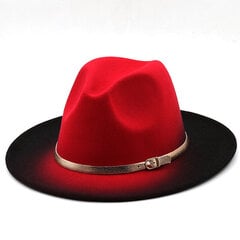 Moodne Unisex Vintage läänekauboi müts klassikaline meeste Briti stiilis džässimüts naiste laia äärega gradient suure äärega Fedora цена и информация | Мужские шарфы, шапки, перчатки | kaup24.ee