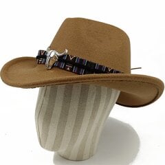 Valge Cowboy Hat Jazz Top Cowboy Head Aksessuaarid Kauboi Müts Viltmüts Meeste ja naiste välimüts Ratsumüts цена и информация | Мужские шарфы, шапки, перчатки | kaup24.ee