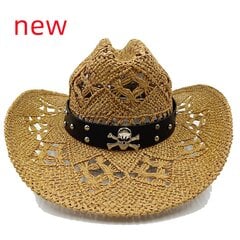 Kauboi müts Cowhead Aksessuaarid õlgkübar Meeste suvine välireisimine rannamüts Unisex Solid Western Cowboy Hat цена и информация | Мужские шарфы, шапки, перчатки | kaup24.ee