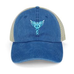 Blue Caduceus Symbol Cowboy Hat päikesekübar Luksuslik kaubamärk Meeste Mütsid Naiste hind ja info | Meeste sallid, mütsid ja kindad | kaup24.ee