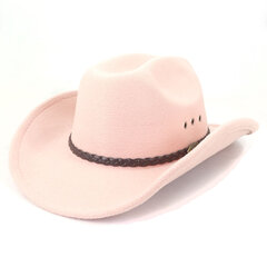 Vintage Western White Cowboy Müts Naised Mehed Etniline Stiilis Vilt Fedora Müts Gentleman Lady Jazz Cowgirl Church Sombrero Hombre Mütsid hind ja info | Meeste sallid, mütsid ja kindad | kaup24.ee