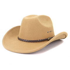 Vintage Western White Cowboy Müts Naised Mehed Etniline Stiilis Vilt Fedora Müts Gentleman Lady Jazz Cowgirl Church Sombrero Hombre Mütsid hind ja info | Meeste sallid, mütsid ja kindad | kaup24.ee