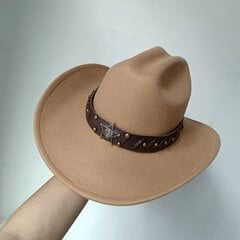 Cowhead Cowboy Hat meeste härrasmeeste naiste jazzkauboi müts nahast laia äärega Cloche Church Sombrero Hombre müts hind ja info | Meeste sallid, mütsid ja kindad | kaup24.ee