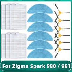 Zigma Spark 980 981 robottolmuimejate jaoks Spin Edge Külghari Hepa Filter Mopilapid Varuosade Asendustarvikute Komplekt Vaibapuhastusmasinad hind ja info | Oksapurustajad ja lehepuhurid | kaup24.ee