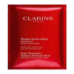 Омолаживающая листовая маска для лица и шеи Clarins Super Restorative Instant Lift, 1 шт. цена и информация | Маски для лица, патчи для глаз | kaup24.ee