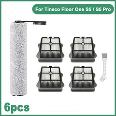 Tineco Floor ONE S5 / S5 Pro juhtmeta märg-kuivtolmuimeja tarvikud HEPA-filtri ja pehme rullharja varuosade komplektid vaibapuhastusmasinad цена и информация | Пылесосы для сбора листьев, измельчители веток, очистители тротуарной плитки | kaup24.ee