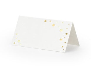 Nimekaart Let's Celebrate - Stars 9.5x5.5 cm (1 kast/ 50 pakki) (1 pakk/ 10 tk) цена и информация | Праздничные декорации | kaup24.ee