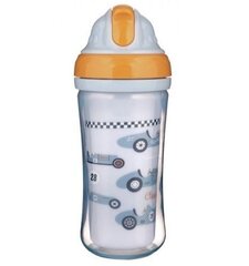 Spordipudel silikoonist kõrrega Canpol Babies Cars 260ml, 74/053 hind ja info | Lutipudelid ja aksessuaarid | kaup24.ee