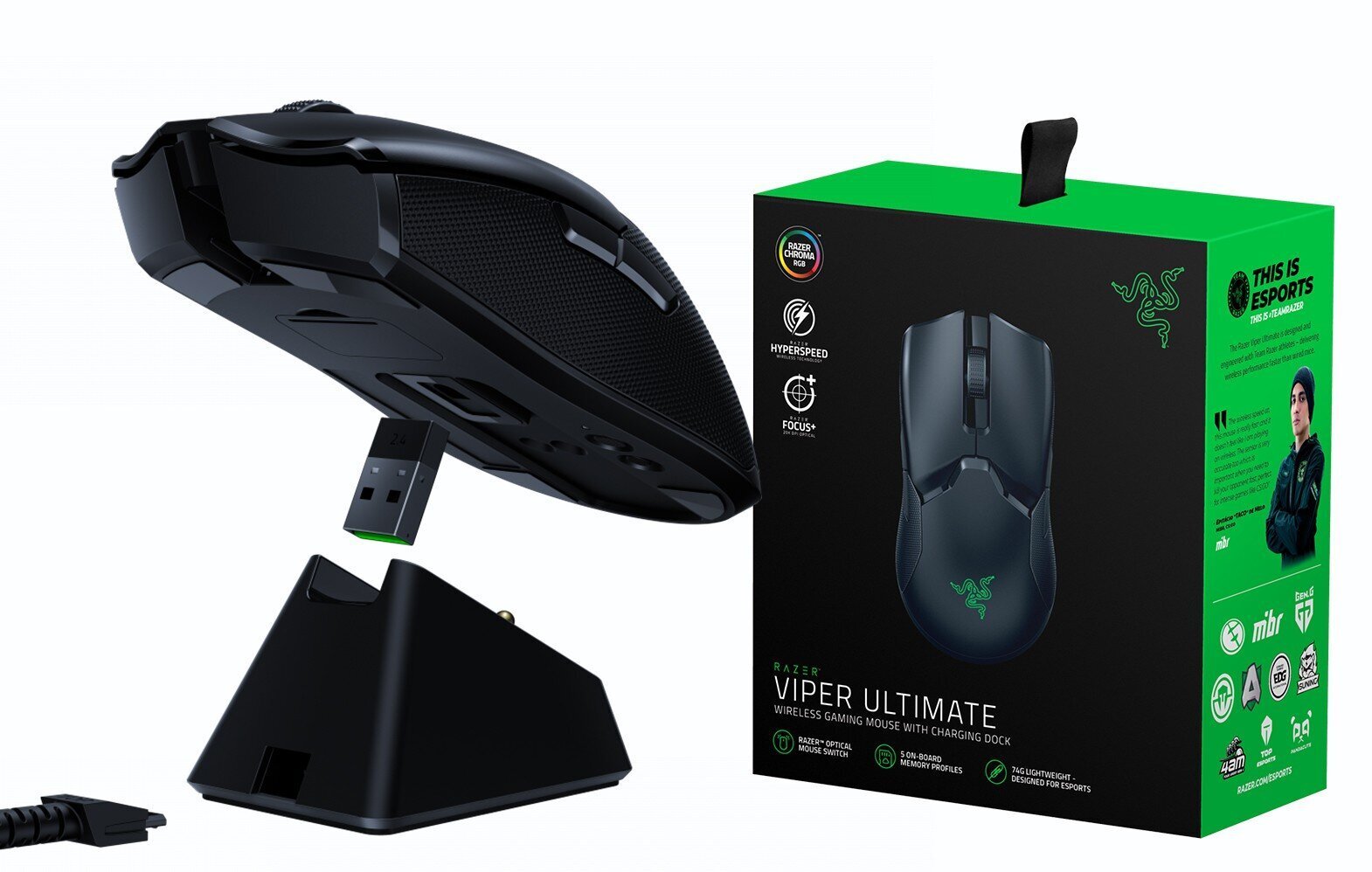 Razer Viper Ultimate, must цена и информация | Hiired | kaup24.ee