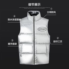 (M-Silver)Metersbonwe Bright Down Vest Talvine meeste ja naiste tuulekindel veekindel soe sulemantel Pealisrõivad Naiste puhvis jope paaridele цена и информация | Женские пальто | kaup24.ee