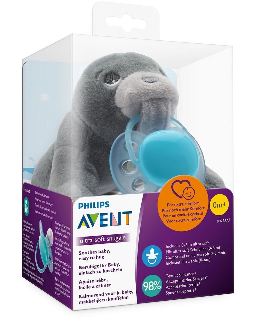 Lutt plüüsist mänguasjaga Philips Avent "Ultra soft", 0-6 kuud, SCF318/14 hind ja info | Lutid | kaup24.ee