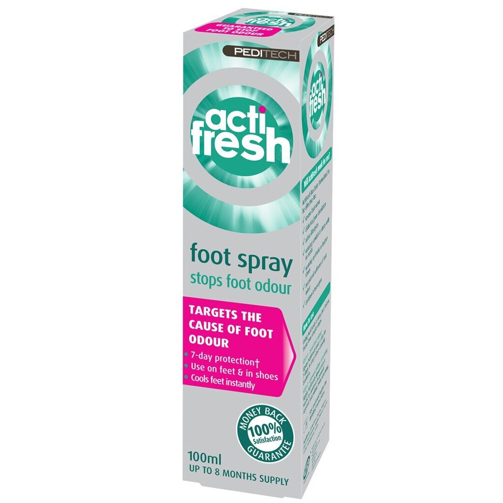 Jala ja jalatsite ebameeldiva lõhna vastane sprei Acti Fresh (mõju kuni 7 p.) цена и информация | Deodorandid | kaup24.ee