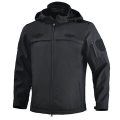 (xxxL 95-105 kg-must) Softshell jope Taktikaline kapuutsiga jope Eemaldatav müts Meeste matkajoped Riided Tuulejope Armee talvejope Veekindel цена и информация | Женские пальто | kaup24.ee