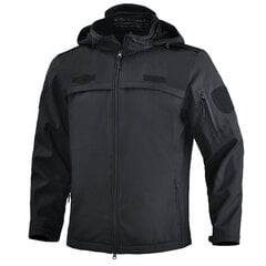 (S 50-60kg-must) Softshell jope Taktikaline kapuutsiga jope Eemaldatav müts Meeste matkajoped Riided Tuulejope Armee talvejope Veekindel цена и информация | Женские пальто | kaup24.ee