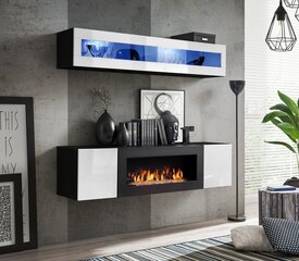 Комплект мебели для гостиной ASM Fly N2 с биокамином, черный / белый цена и информация | Секции | kaup24.ee