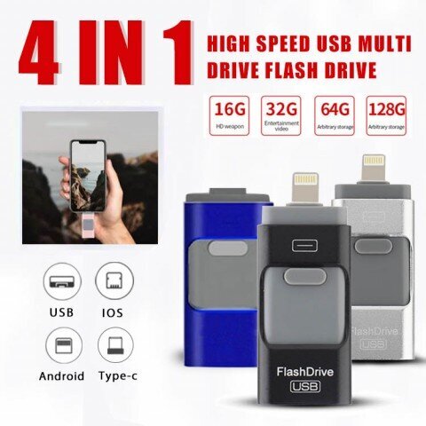 4 in 1 USB iPhone Mälupulk 16GB hind ja info | Mälupulgad | kaup24.ee